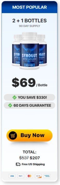 SynoGut 3 bottles gut health supplement