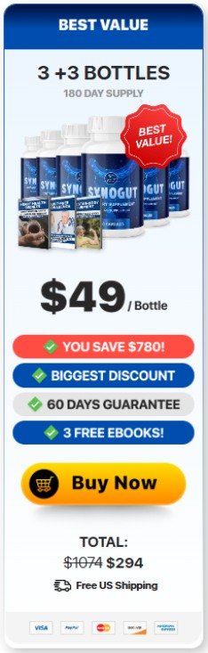 SynoGut 6 bottles natural digestive support